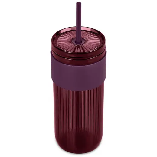 Serendipio Mayfair Plastic Tumbler & Straw Maroon Top